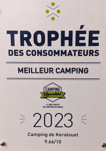 Trophée des consommateurs Camping Qualité 2023 CAMPING de KERALOUET