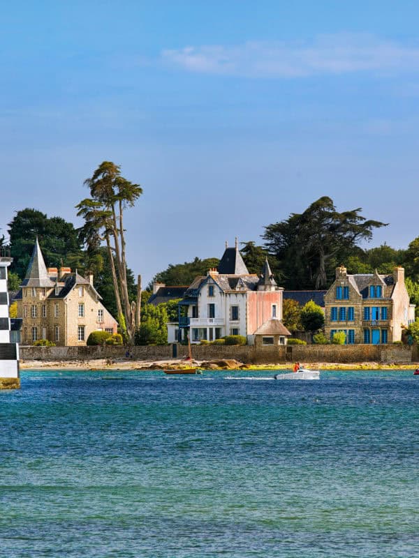 loctudy as seen from ile tudy, brittany