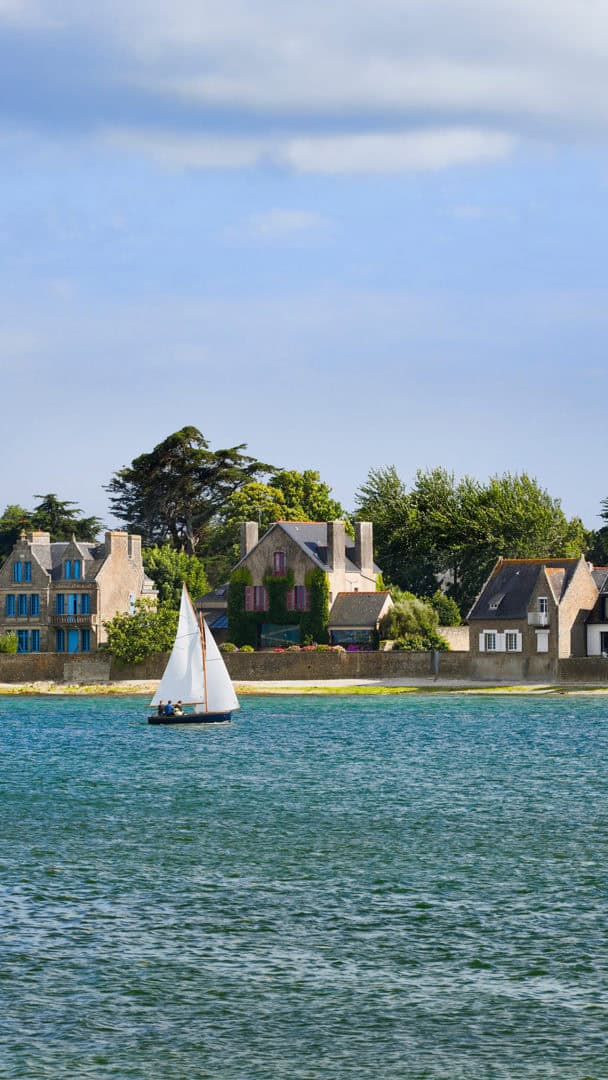 loctudy as seen from ile tudy, brittany